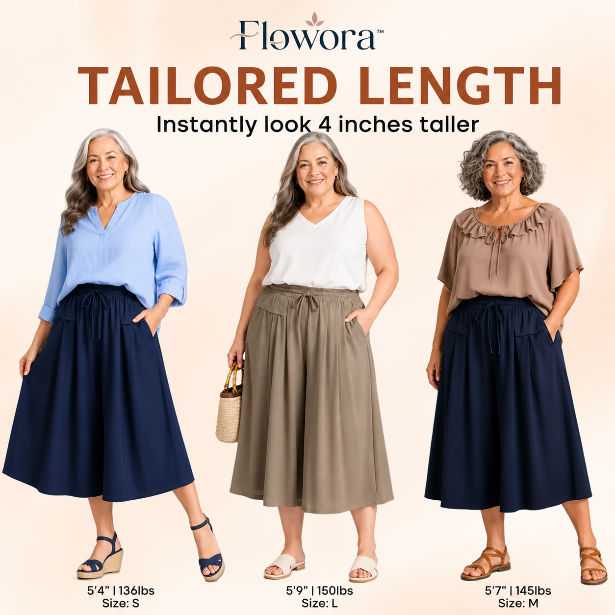 Flowora™ – Relaxed Wide-Leg Cropped Culottes
