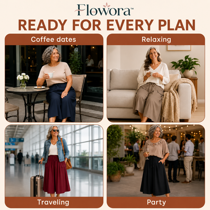 Flowora™ – Relaxed Wide-Leg Cropped Culottes