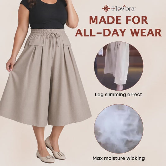 Flowora™ – Relaxed Wide-Leg Cropped Culottes