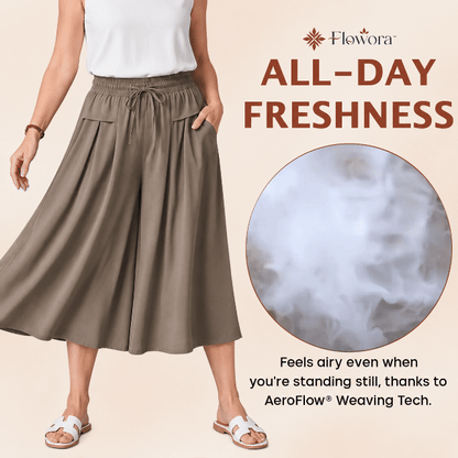 Flowora™ – Relaxed Wide-Leg Cropped Culottes